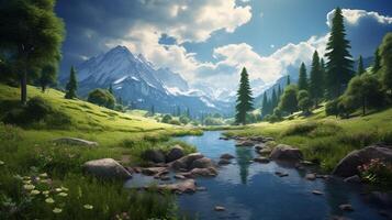 AI generated Nature Landscapes background photo