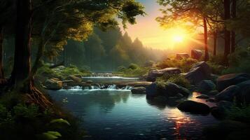 AI generated Nature Landscapes background photo