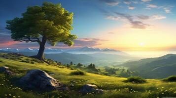 AI generated Nature Landscapes background photo