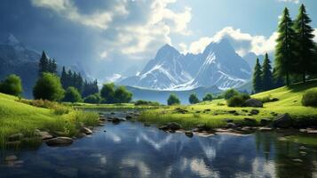 AI generated Nature Landscapes background photo