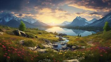 AI generated Nature Landscapes background photo