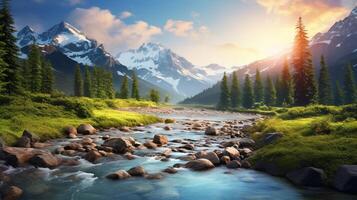 AI generated Nature Landscapes background photo