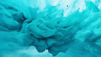 AI generated Turquoise color powder splash background photo