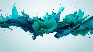 AI generated Teal color splash background photo