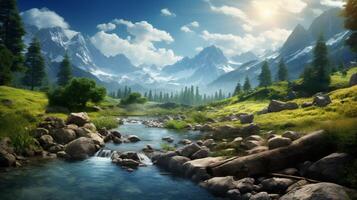 AI generated Nature Landscapes background photo