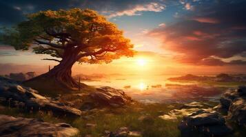 AI generated Nature Landscapes background photo