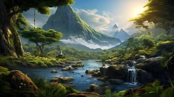 AI generated Nature Landscapes background photo