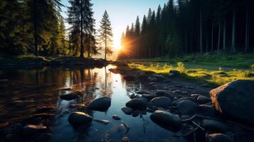 AI generated Nature Landscapes background photo