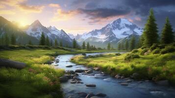 AI generated Nature Landscapes background photo