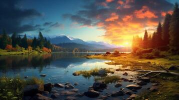 AI generated Nature Landscapes background photo