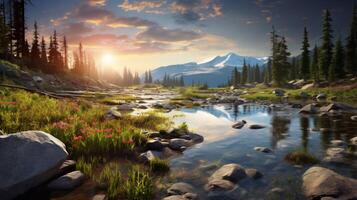 AI generated Nature Landscapes background photo