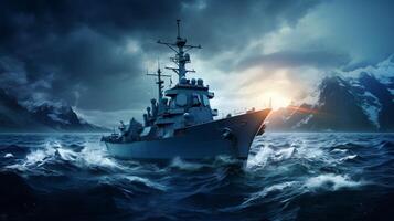 AI generated Navy background photo
