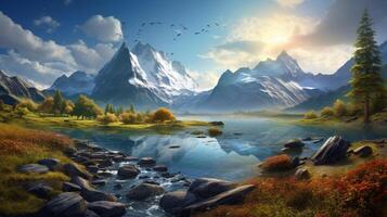 AI generated Nature Landscapes background photo