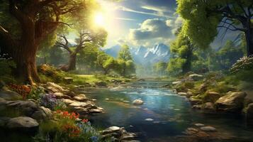 AI generated Nature Landscapes background photo