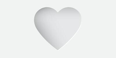 Abstract 3 dimension heart frame paper cut on white background with blank space. Valentine's day greeting card template. vector