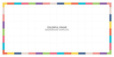 Colorful rectangle frame template on white background vector illustration.