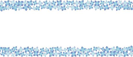 Seamless Blue Hydrangea Frame Vector Illustration Isolated On A White Background. Horizontally Repeatable.