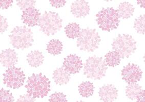 Seamless Pink Hydrangea Pattern Vector Illustration Isolated On A White Background. Horizontally And Vertically Repeatable.