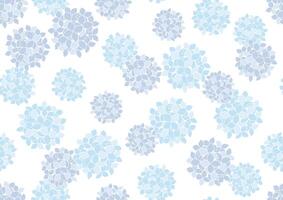 Seamless Blue Hydrangea Pattern Vector Illustration Isolated On A White Background. Horizontally And Vertically Repeatable.