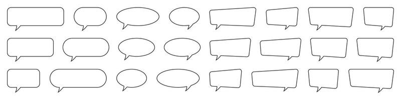 Speech bubble, speech balloon, chat bubble line art vector icon for apps and websites.