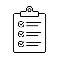 Clipboard line icon. Checklist outline icon symbol for web site and app design. Expanded stroke. vector