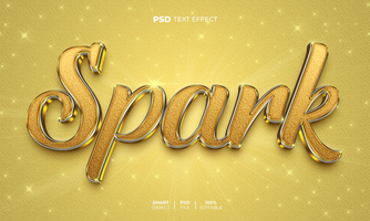 Spark 3D editable text effect psd