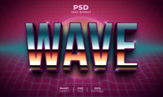 Wave 3D editable text effect psd