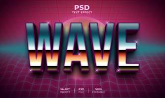 vague 3d modifiable texte effet psd