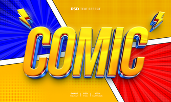 Comic 3D editable text effect psd