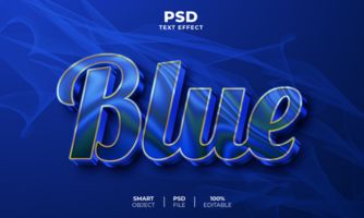 Blue 3D editable text effect psd