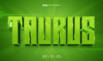 Taurus 3D editable text effect psd