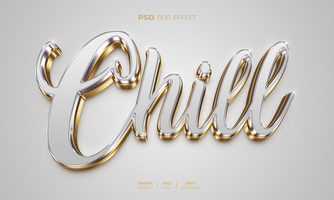 Chill 3D editable text effect psd