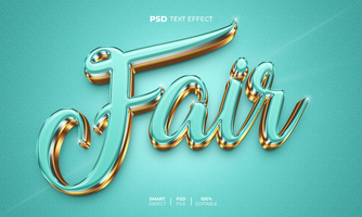 Fair 3D editable text effect psd