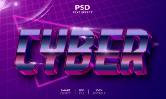 Cyber 3D editable text effect psd