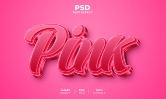 Pink 3D editable text effect psd