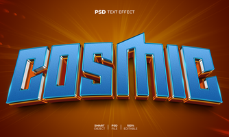 Cosmic 3D editable text effect psd