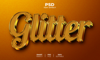 Glitter 3D editable text effect psd