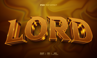 Lord 3D editable text effect psd