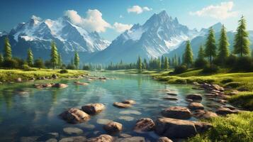 AI generated Nature Landscapes background photo