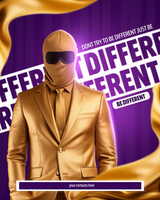 free psd social media design golden and purple colors