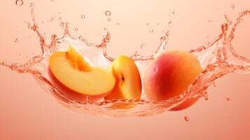 AI generated Peach color splash background photo
