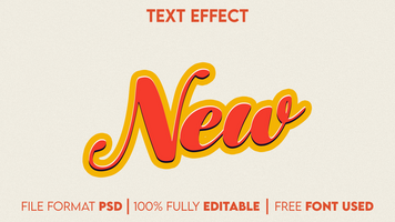 ny 3d redigerbar text effekt psd