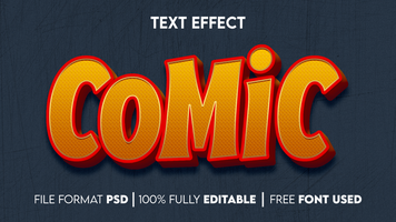 Comic 3d editable text effect psd