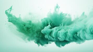 AI generated Mint color powder splash background photo