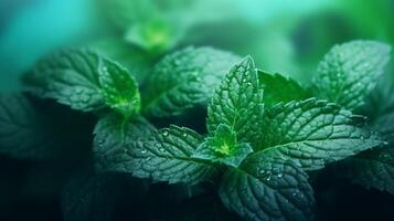 AI generated Mint soft background photo