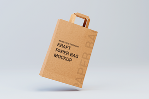 kraft paper bag mockup psd