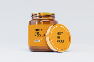 honey jar mockup psd