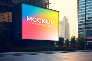 AI generated Blank Billboard Mockup in the City - Ai Generated psd