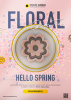 Floral spring time flyer template psd