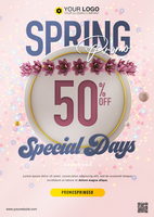 Spring promo flyer a floral special day psd